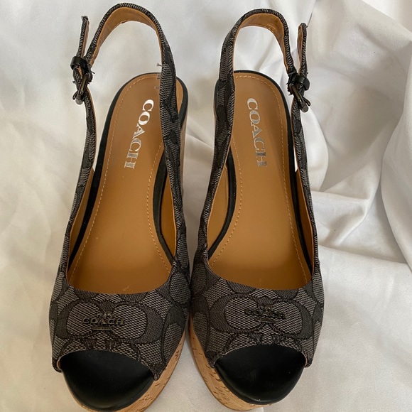 Coach Shoes - Coach sling back wedge sandal